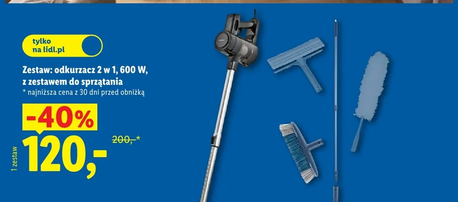 Zestaw odkurzacz 2 w 1 z zestawem do sprzątania promocja w Lidl