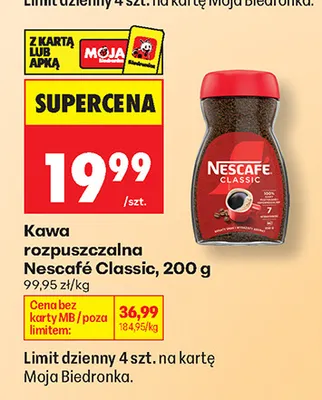 Kawa rozpuszczalna Nescafé Classic promocja w Biedronka