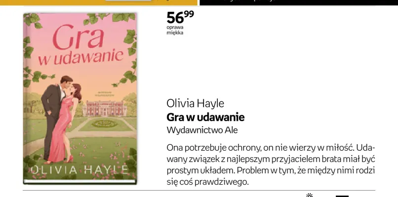 Książka Gra w udawanie Olivia Hayle promocja w Empik