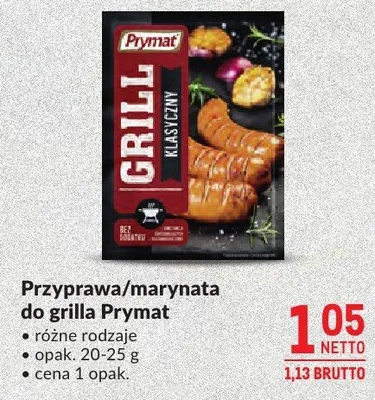Przyprawa/marynata do grilla Prymat różne rodzaje promocja w Makro