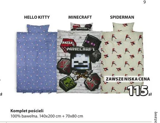 Komplet pościeli Minecraft promocja w Jysk