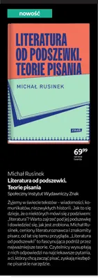 Książka Michał Rusinek Literatura od podszewki. Teorie pisania promocja w Empik