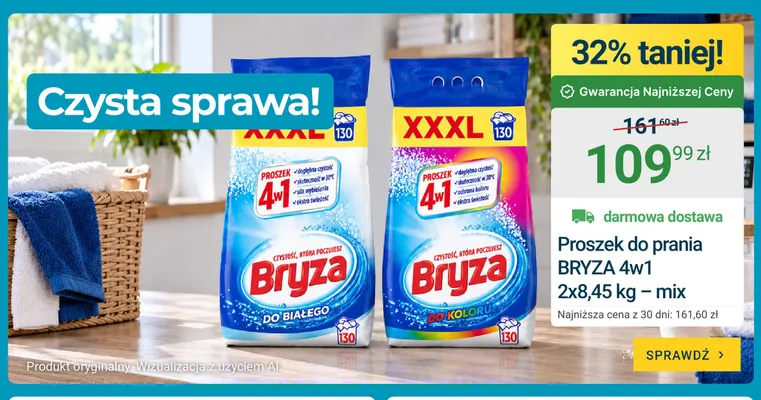 Proszek do prania Bryza 4w1 2-pak 8,45 kg mix promocja w ERLI