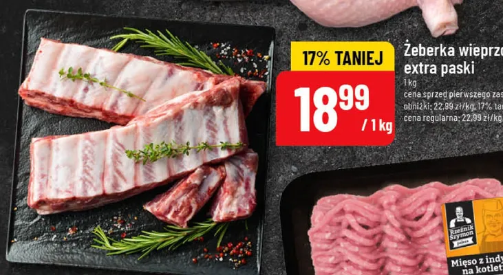 Żeberka wieprzowe extra paski promocja w POLOmarket