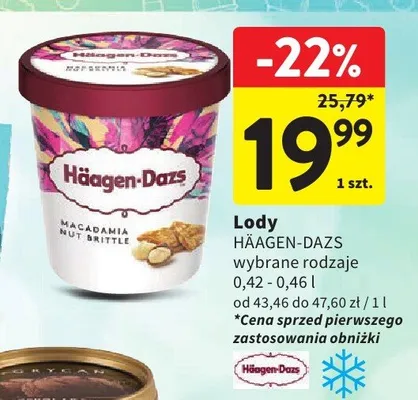 Lody Häagen-Dazs wybrane rodzaje promocja w Intermarche