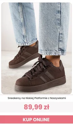 Sneakersy na niskiej platformie z naszywkami Renee promocja w Renee