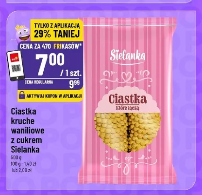 Ciastka kruche waniliowe z cukrem Sielanka promocja w POLOmarket