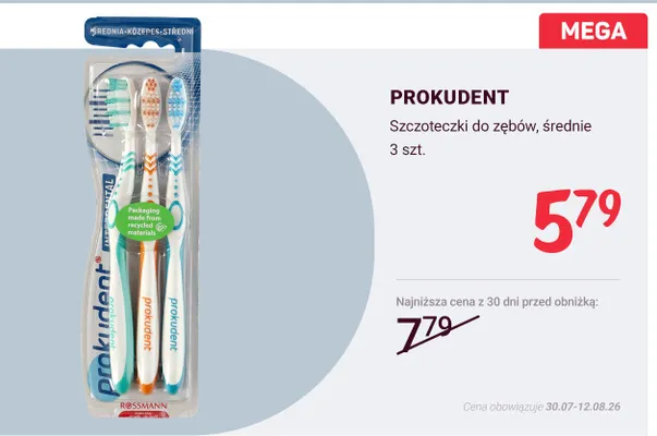 Szczoteczki do zębów średnie Prokudent promocja w Rossmann