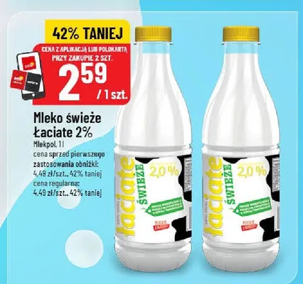 Mleko świeże Łaciate 2% promocja w POLOmarket