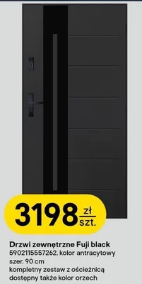 Drzwi zewnętrzne Fuji black promocja w Castorama