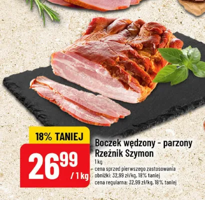Boczek wędzony - parzony Rzeźnik Szymon promocja w POLOmarket