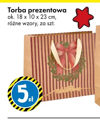 Torba prezentowa 18x10x23 cm promocja w Tedi
