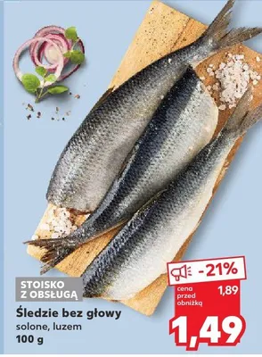 Śledzie bez głowy solone, luzem promocja w Kaufland