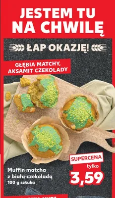 Muffin matcha z białą czekoladą promocja w Kaufland