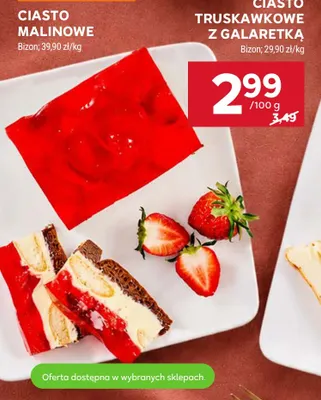 Ciasto truskawkowe z galaretką Bizon promocja w Stokrotka
