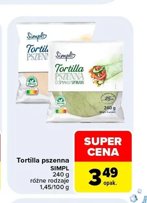 Tortilla pszenna Simply promocja w Carrefour
