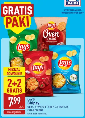 Chipsy Lay's Oven Baked Grilled paprika promocja w Aldi