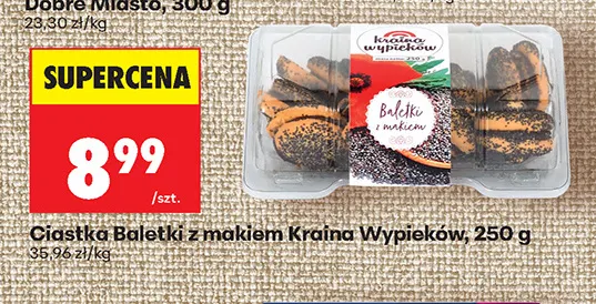 Ciastka Baletki z makiem Kraina Wypieków promocja w Biedronka