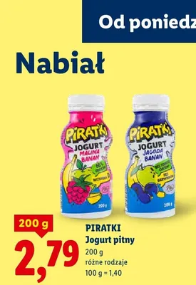 Jogurt pitny różne rodzaje promocja w Lidl