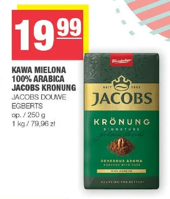 Kawa mielona 100% arabica Jacobs Kronung promocja w SPAR