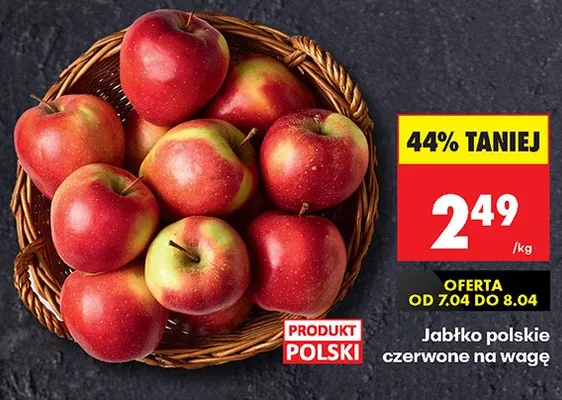 Jabłko polskie czerwone na wagę promocja w Biedronka