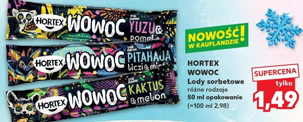 Lody sorbetowe różne rodzaje promocja w Kaufland