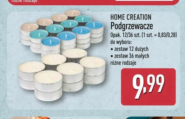 Podgrzewacze zestaw 36 małych Home Creation promocja w Aldi