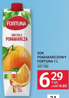 Sok pomarańczowy Fortuna 1 l promocja w Selgros