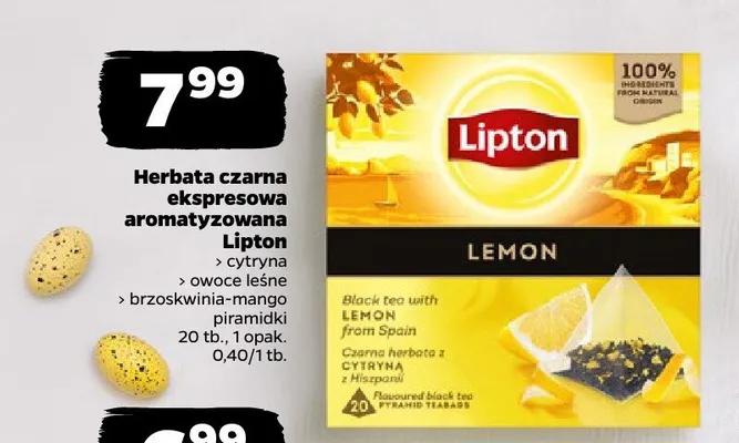 Herbata czarna ekspresowa aromatyzowana Lemon promocja w Netto