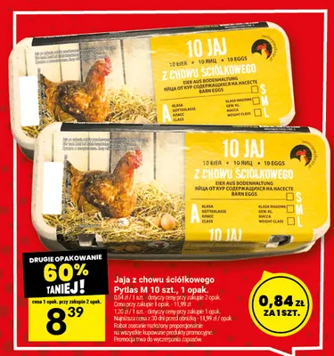 Jajka kurze z chowu ściółkowego Pytlas M promocja w Twój Market