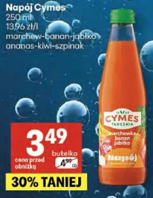 Napój mango-banan-jabłko ananas-kiwi-szpinak promocja w Delikatesy Centrum