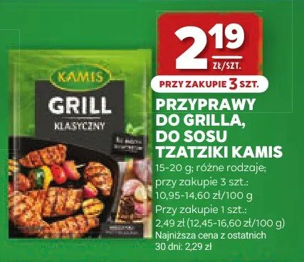 Przyprawy do grilla do sosu tzatziki Kamis promocja w Stokrotka