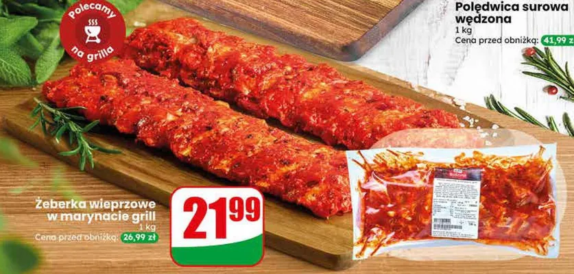 Żeberka wieprzowe w marynacie grill promocja w Dino