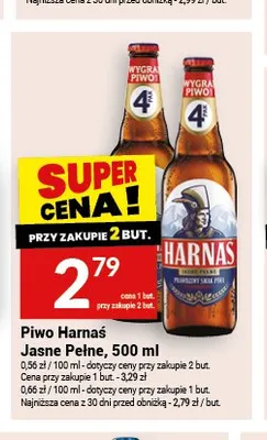 Piwo Harnaś Jasne Pełne 500ml promocja w Twój Market