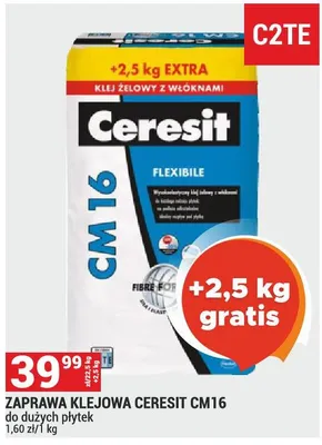Zaprawa ZAPRAWA KLEJOWA CERESIT CM16 do dużych płytek promocja w Merkury Market