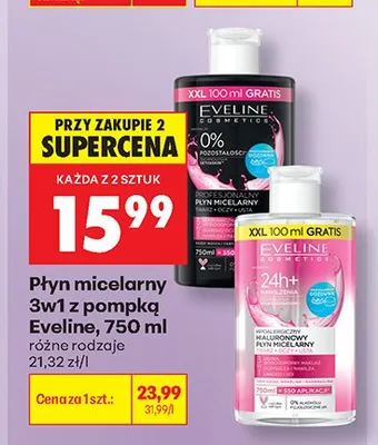 Płyn micelarny 3w1 Eveline 24h Nawilżenia promocja w Biedronka