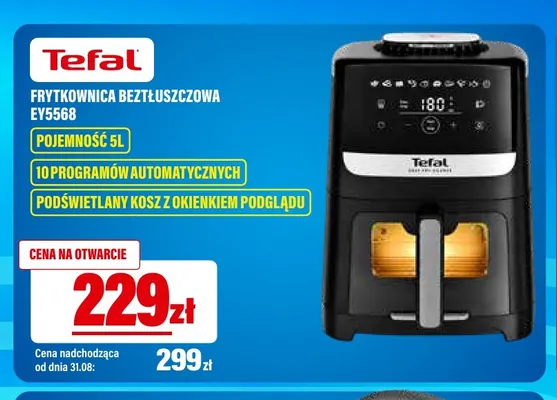 Frytkownica beztłuszczowa Tefal EY5568 5 l promocja w RTV EURO AGD