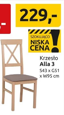 Krzesło Alla 3 S43xG51xW95cm promocja w Black Red White