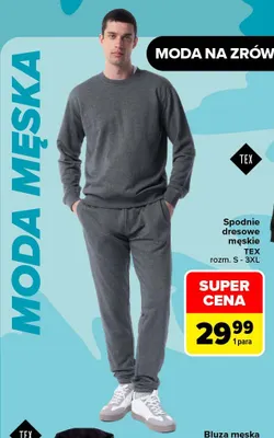 Spodnie dresowe męskie TEX promocja w Carrefour