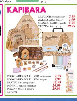 Podkładka na biurko laminowana Kapibara Derform promocja w Leclerc