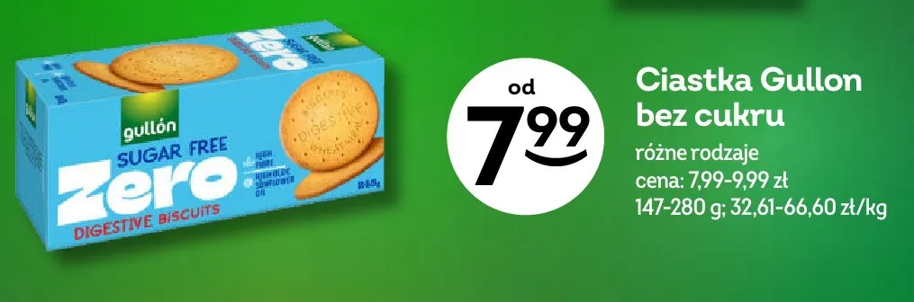 Ciastka Gullon bez cukru promocja w Żabka