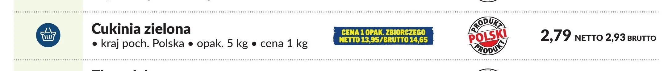 Cukinia zielona promocja w Makro