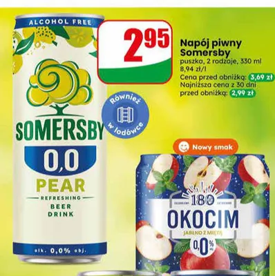 Piwo bezalkoholowe Somersby Pear promocja w Dino