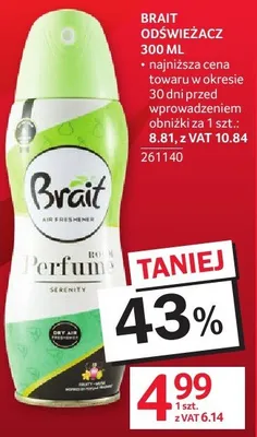 Odświeżacz Brait Room Perfume Serenity promocja w Selgros