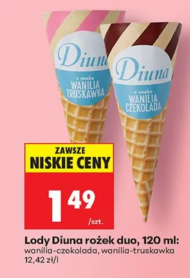 Lody rożek duo wanilia-czekolada promocja w Biedronka