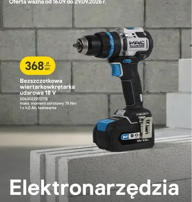 Bezszczotkowa wiertarkowkrętarka udarowa Mac Allister promocja w Castorama