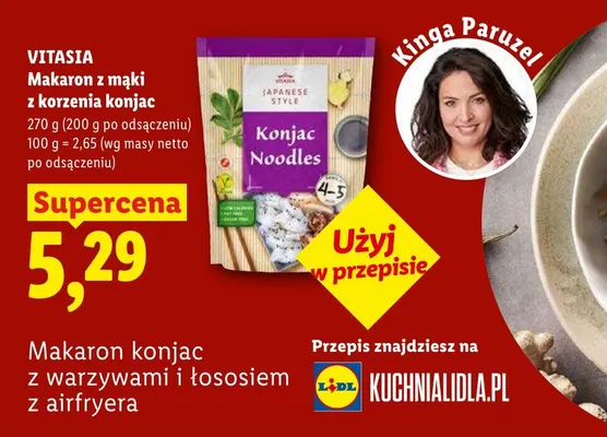 Makaron z mąki konjac promocja w Lidl