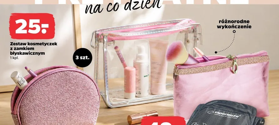 Zestaw kosmetyczek z zamkiem błyskawicznym promocja w Netto
