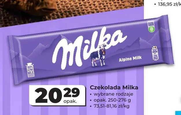 Czekolada Milka Alpine Milk promocja w Odido