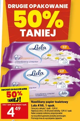 Nawilżany papier toaletowy Lula A'60 promocja w Twój Market